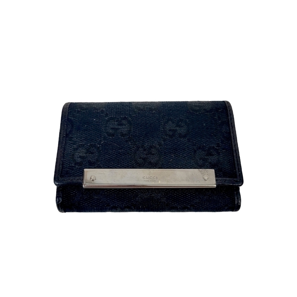 Gucci Black Monogram Trifold 6 Ring Keyholder Wallet - Picture 3 of 9